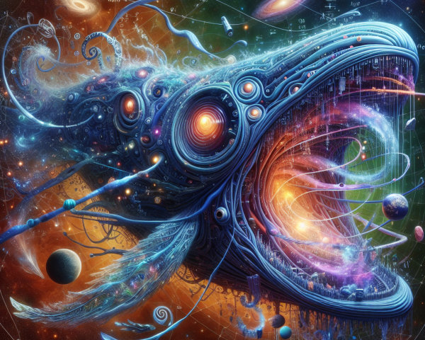 Cosmic Whale in a Vibrant Galaxy with Celestial Elements