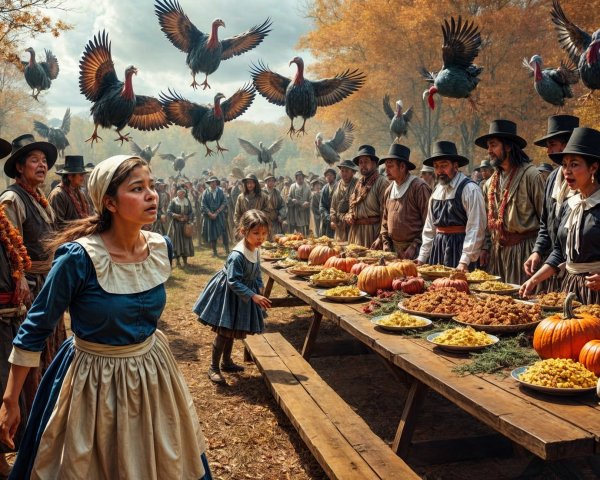 Autumn Gathering with Traditional Attire and Feast