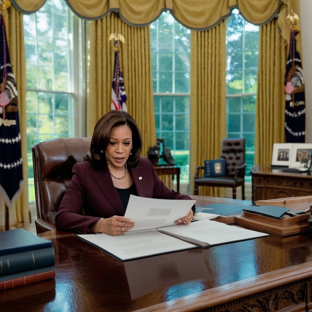 Professional Woman Reviewing Documents in Office Setting