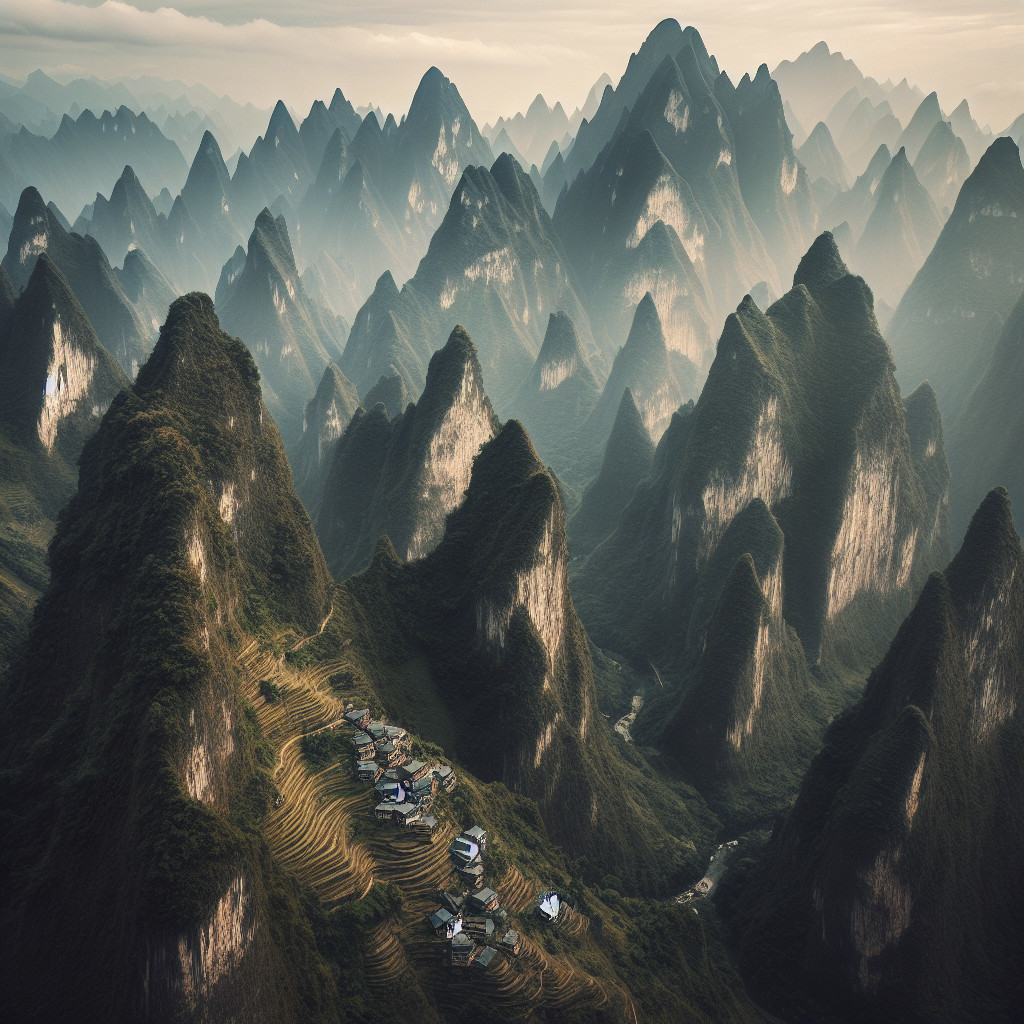 Serene Village in the Guizhou Mountains