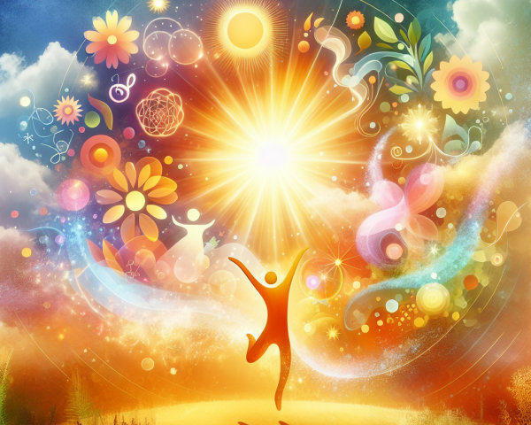 Vibrant Silhouette Against Colorful Abstract Background