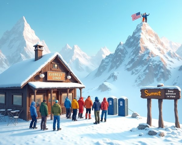 Cozy Everest Diner Surrounded by Snowy Mountains