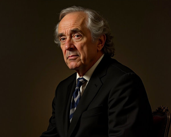 Profile of a Distinguished Gentleman in a Black Suit