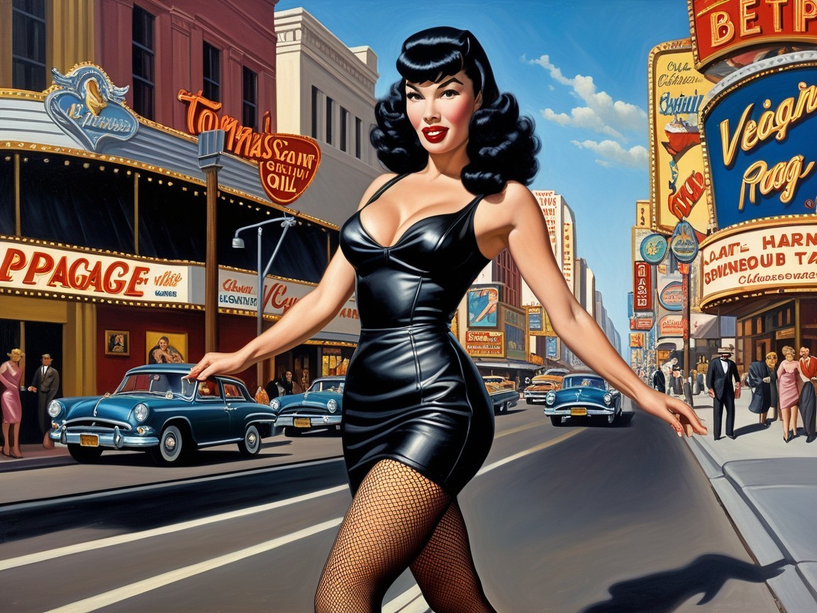 Glamorous Woman in Vintage Fashion on City Street