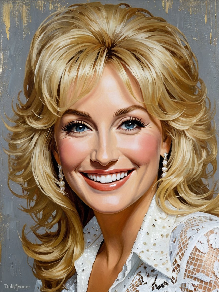 Cheerful woman with blonde hair and lace blouse