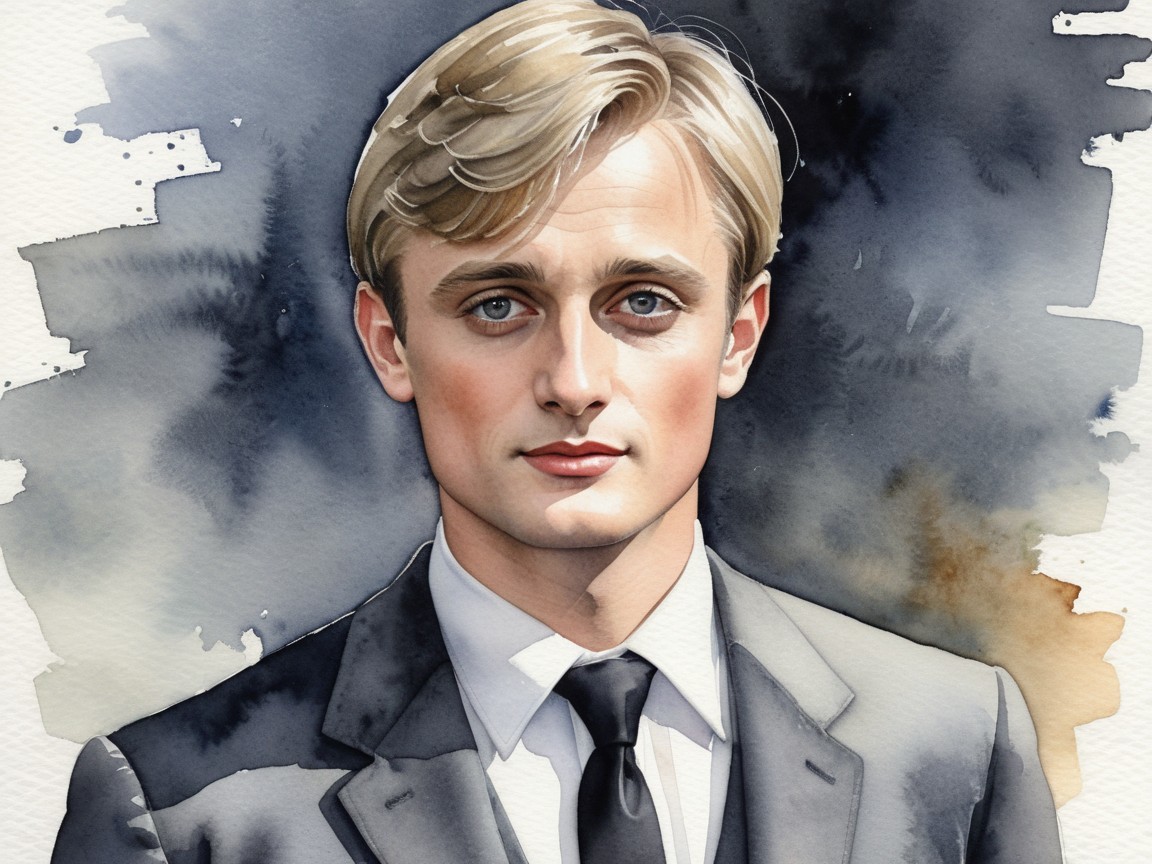 Portrait of a Young Man in Classic Black Suit