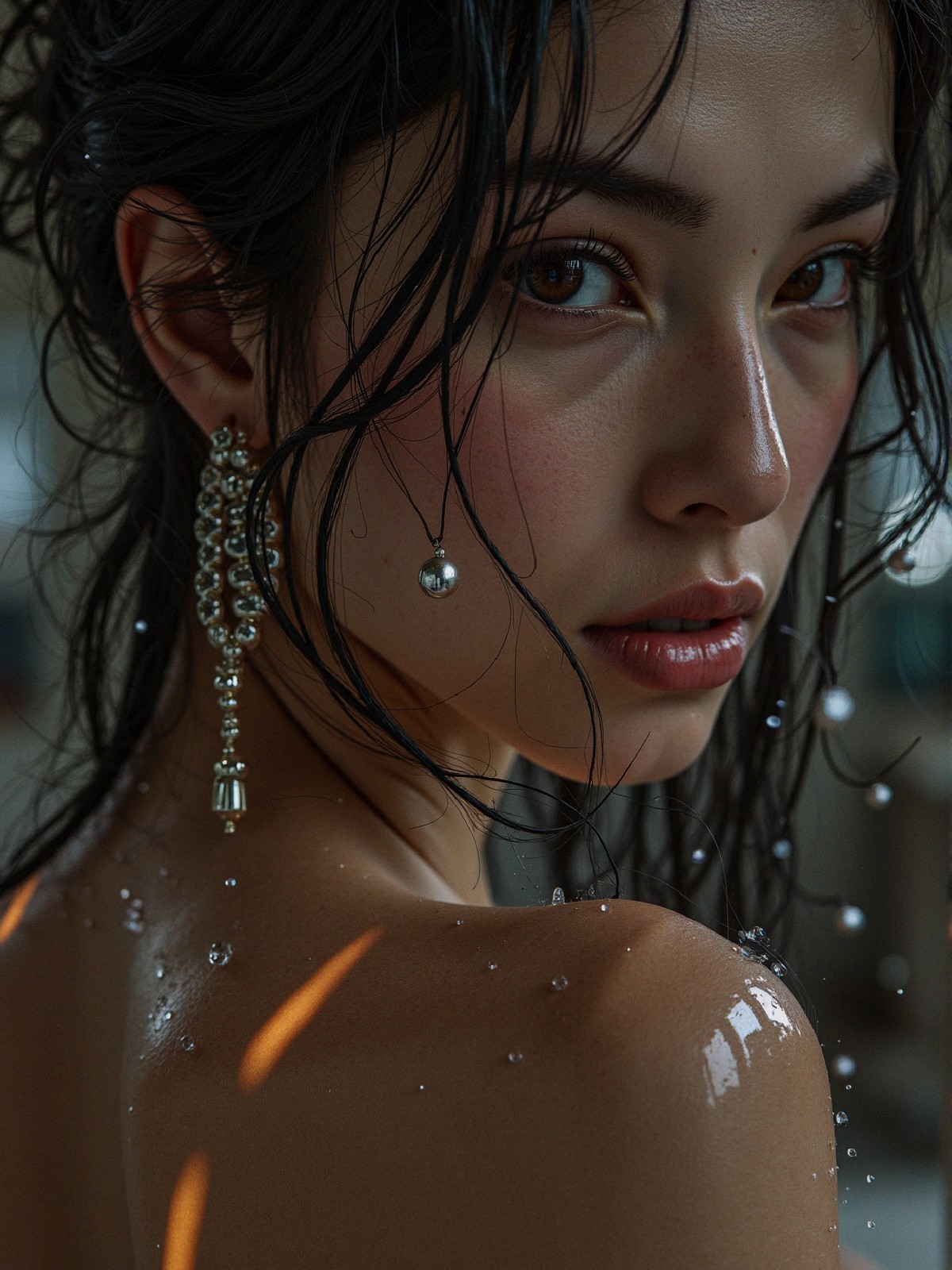 Close-Up Portrait of a Woman with Tousled Hair