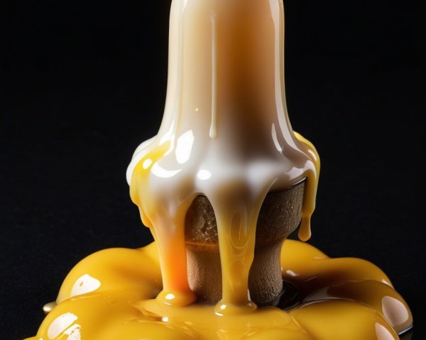 Whimsical Ice Cream Cone with Glossy Sauces