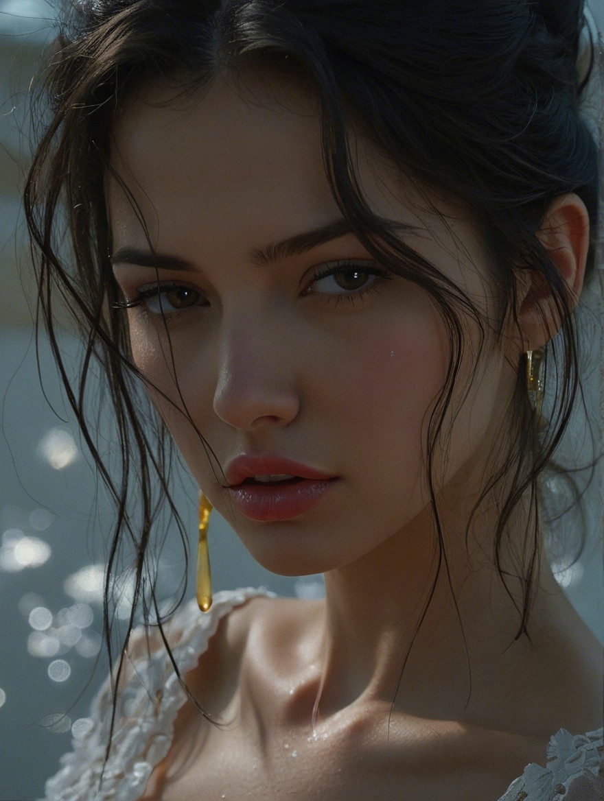 Close-Up Portrait of a Young Woman with Natural Makeup