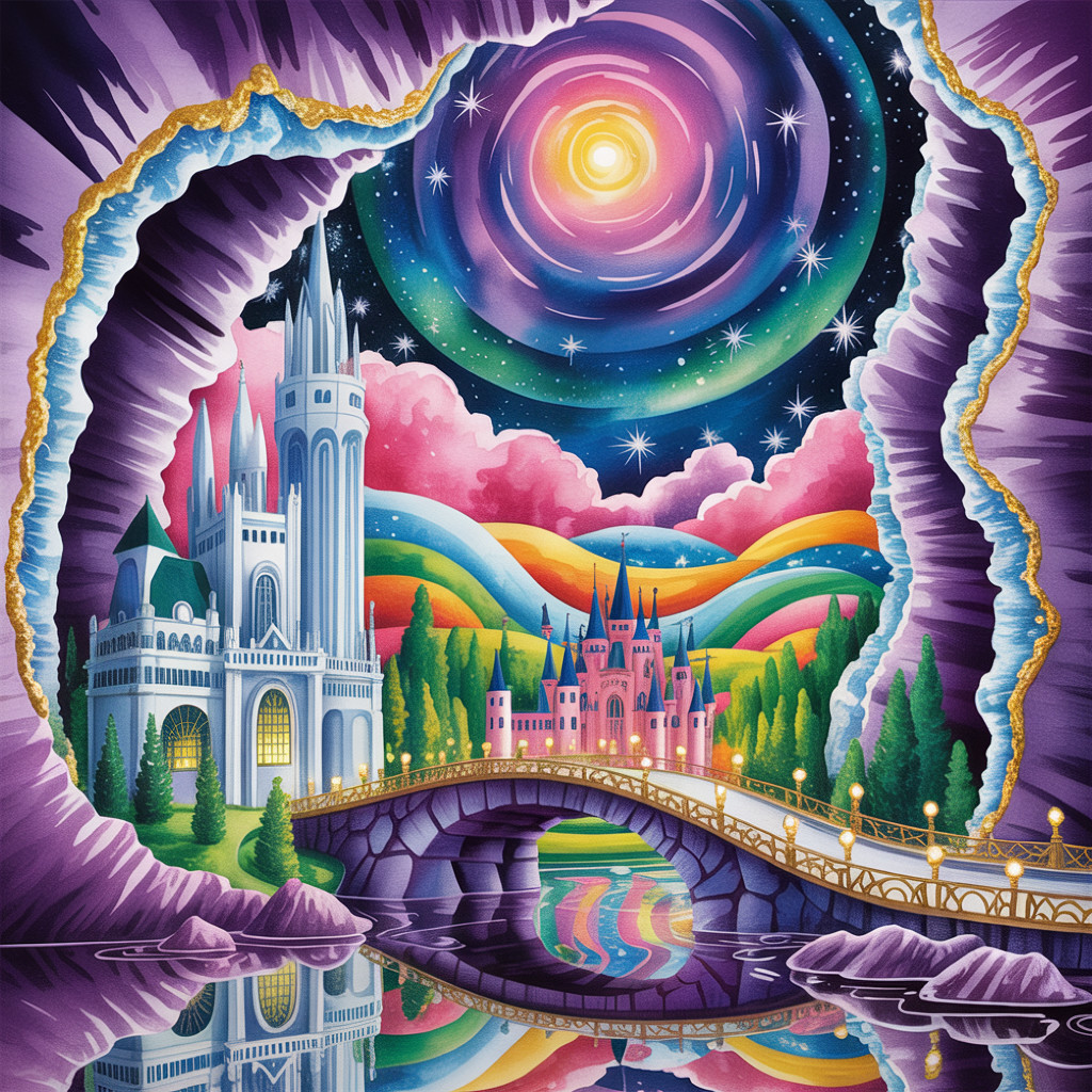 Majestic Castle in a Vibrant Fantasy Landscape
