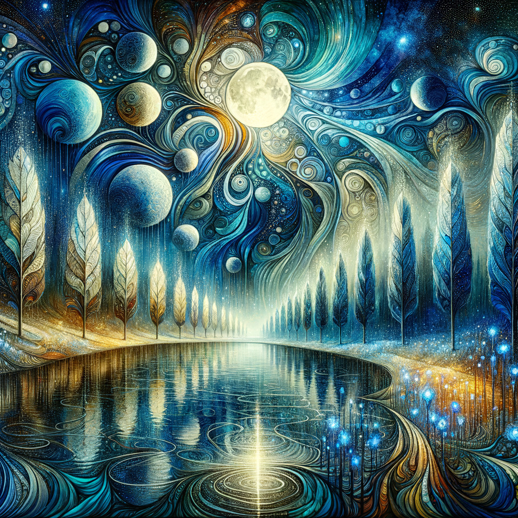 Serene River Under Vibrant Night Sky Landscape