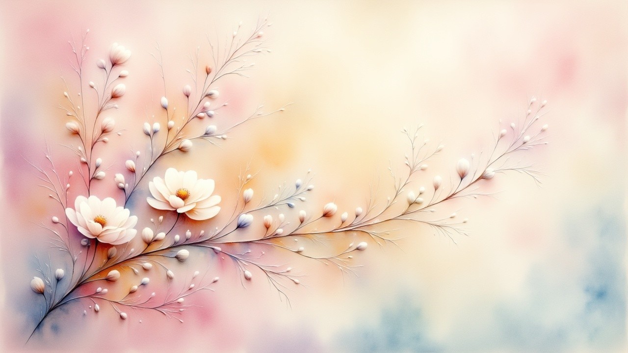 Delicate Floral Arrangement with Pastel Hues and Accents