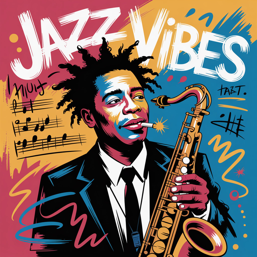 Vibrant Illustration of a Musician Playing Saxophone