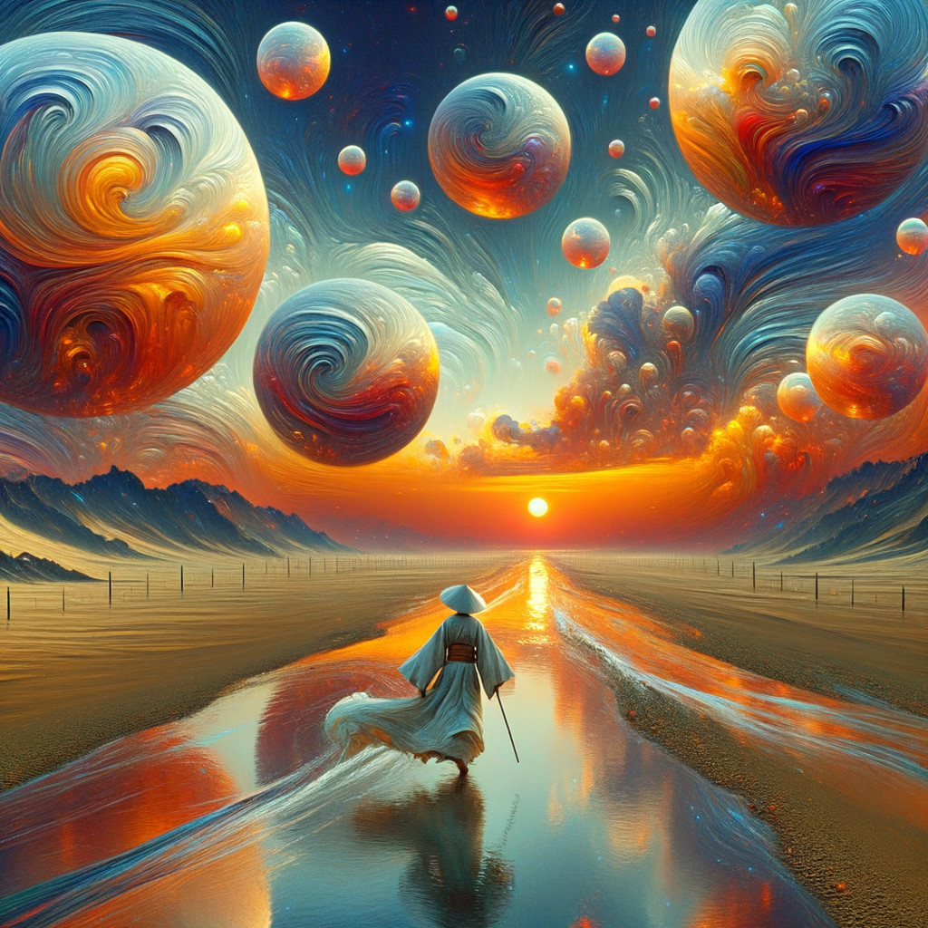 Otherworldly Landscape with Vibrant Cosmic Elements