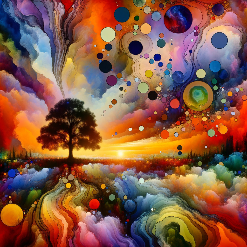 Vibrant Abstract Landscape with Colorful Elements