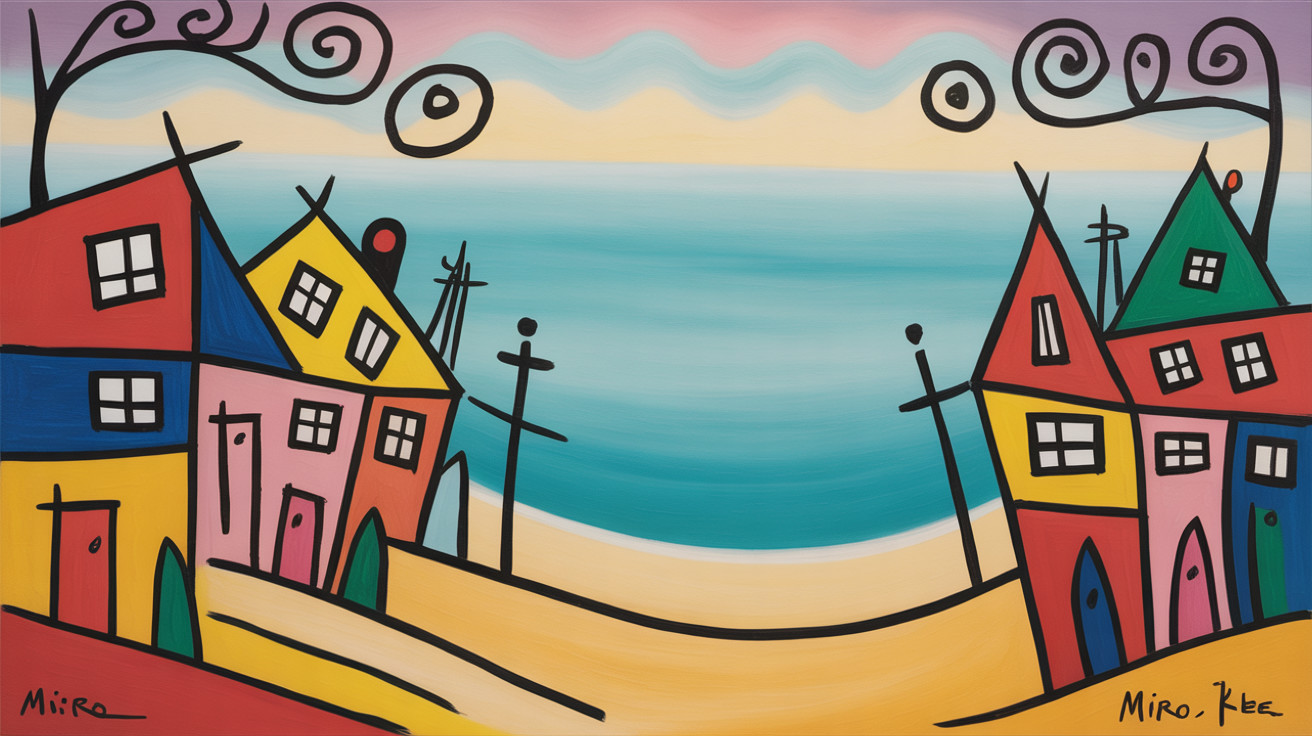 Vibrant Landscape with Whimsical Colorful Houses