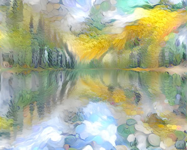 Serene Autumn Landscape with Reflective Lake and Trees