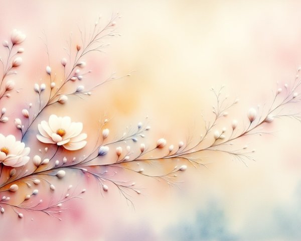 Delicate Floral Arrangement with Pastel Hues and Accents