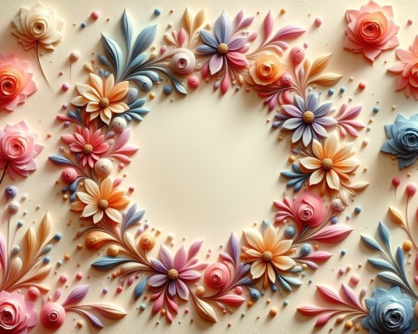 Pastel Paper Flower Arrangement with 3D Effect