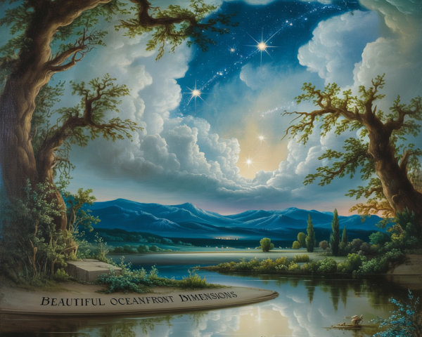 Tranquil Lake Landscape with Sky and Mountains
