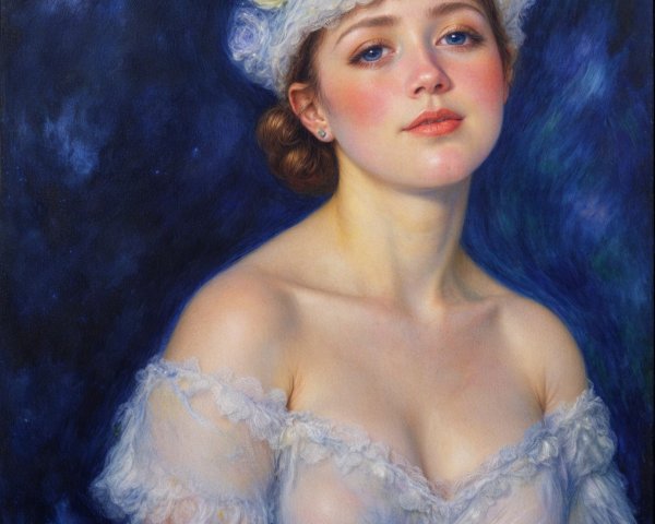 Portrait of a Young Woman in Floral Headdress