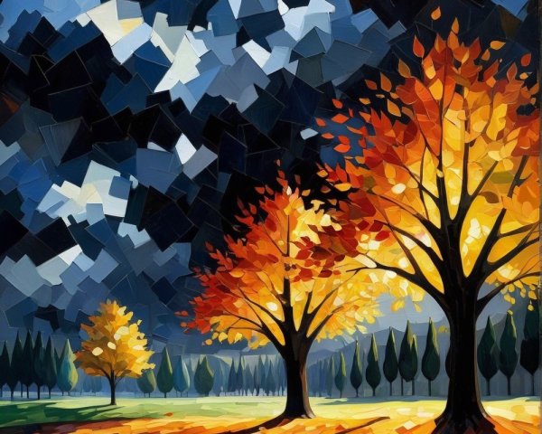 Vibrant Autumn Landscape with Colorful Foliage