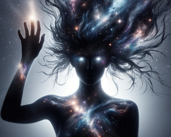 Silhouette Merging with Cosmic Universe and Stars