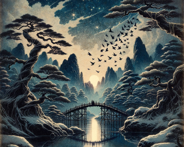 Serene Dusk Landscape with Mountains and River