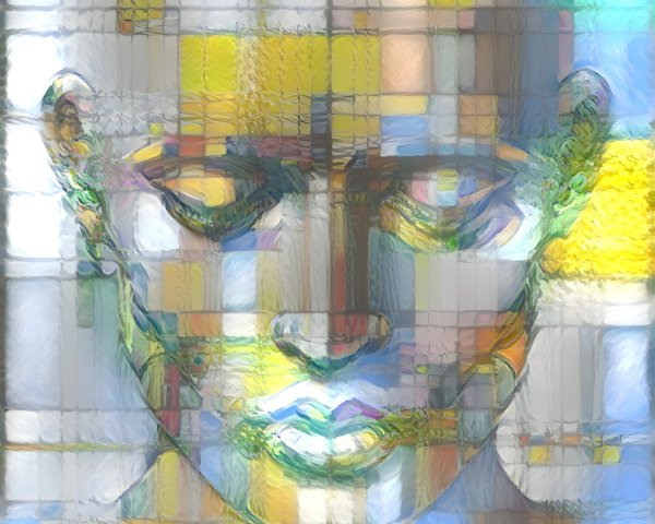 Abstract Human Face in Geometric Shapes and Colors