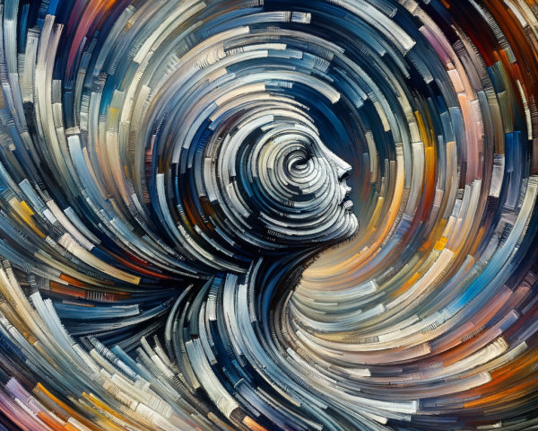 Abstract Human Profile with Vibrant Brushstrokes