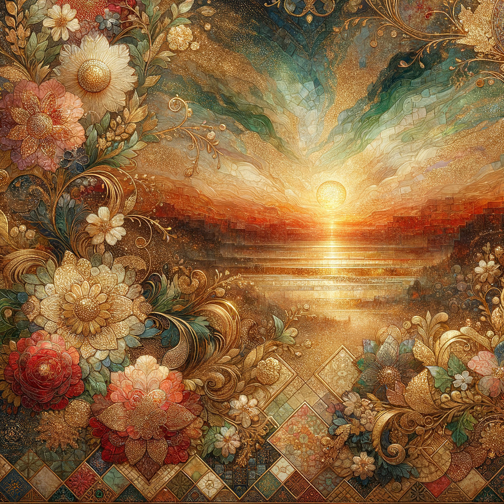 Vibrant Tapestry of Floral and Geometric Patterns