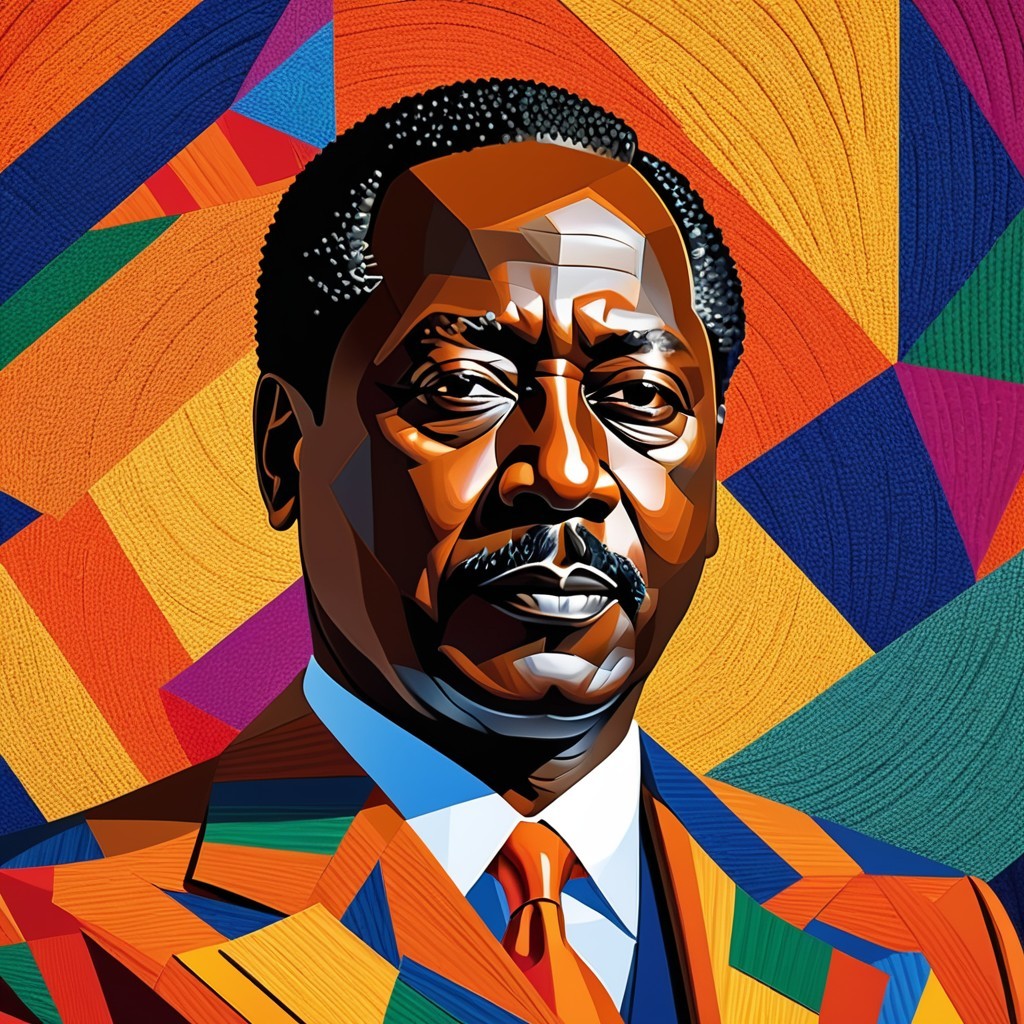 Stylized Portrait of a Man with Geometric Patterns