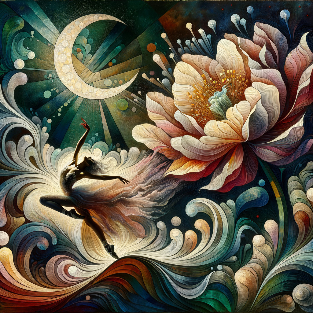 Dreamy Ballerina in Nature with Luminous Elements