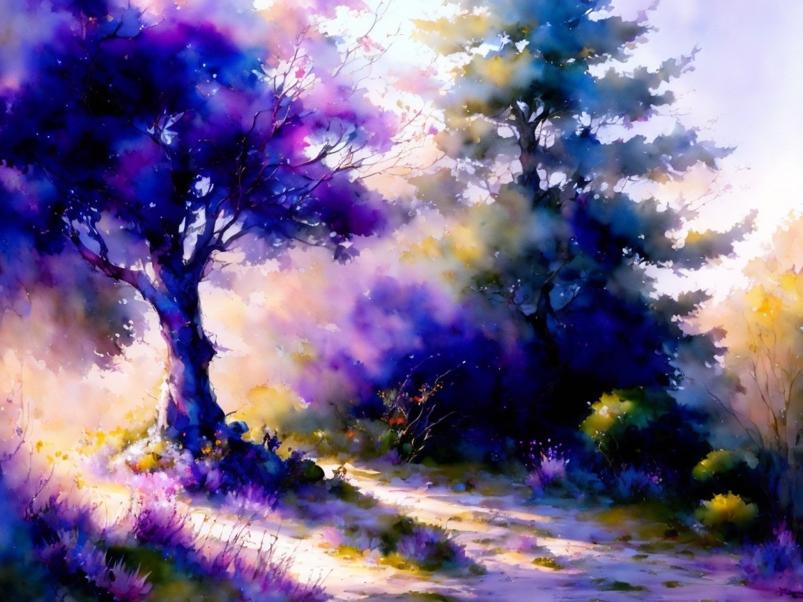 Winding Pathway Through a Vibrant Forest Landscape