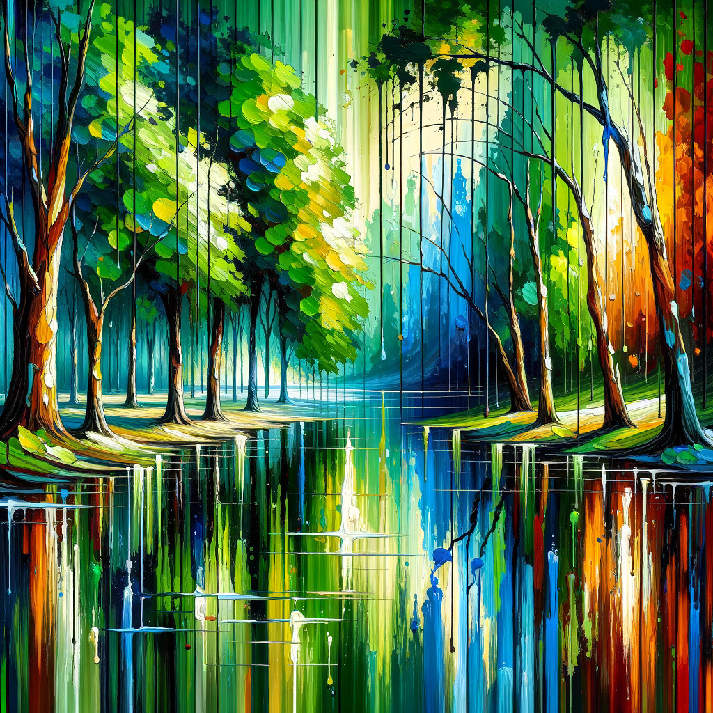 Vibrant Abstract Landscape with Colorful Foliage