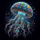 Vibrant Ethereal Jellyfish with Swirling Colors