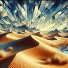 Desert Landscape with Rolling Dunes and Dramatic Sky