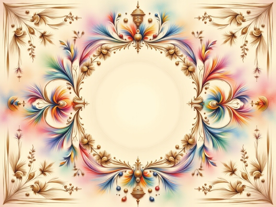 Vibrant Floral Pattern with Swirling Motifs and Colors