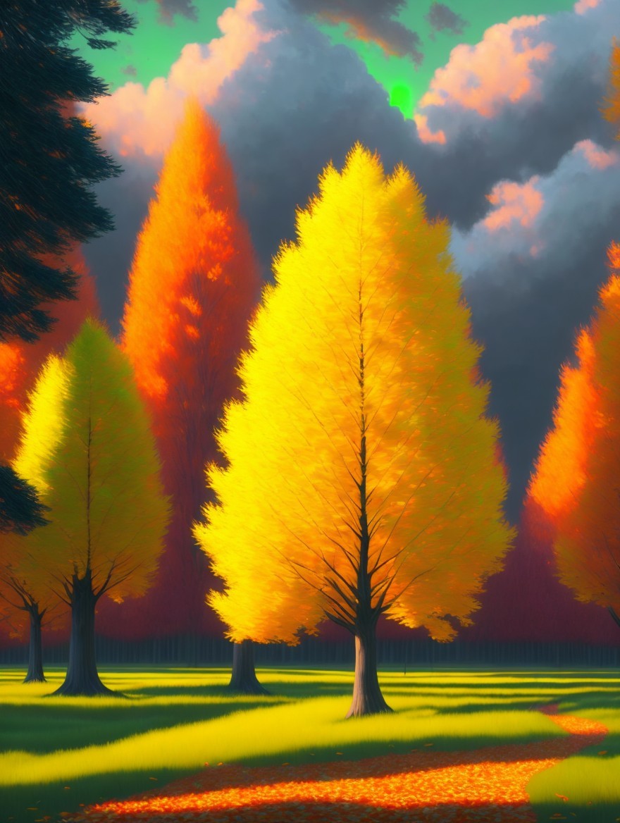 Vibrant Autumn Landscape with Colorful Foliage