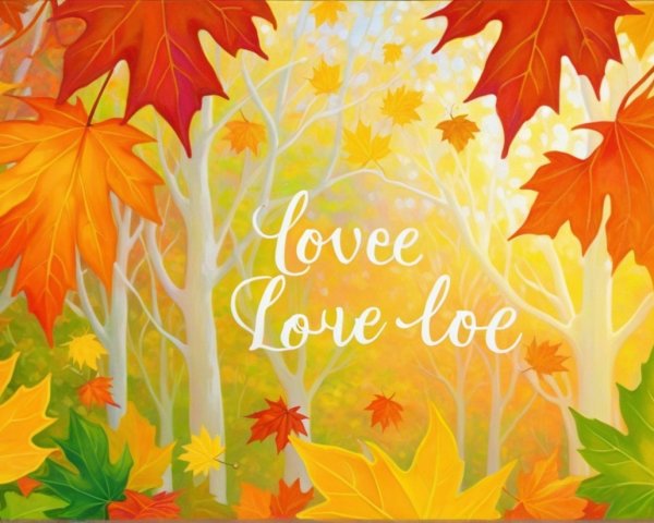 Vibrant Autumn Scene with Colorful Leaves and Trees