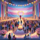 Nighttime Celebration of Love and Unity with Candles