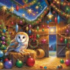 Cozy Barn Decorated for the Holiday Season