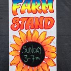 Vibrant Farm Stand Sign with Sunflower Design