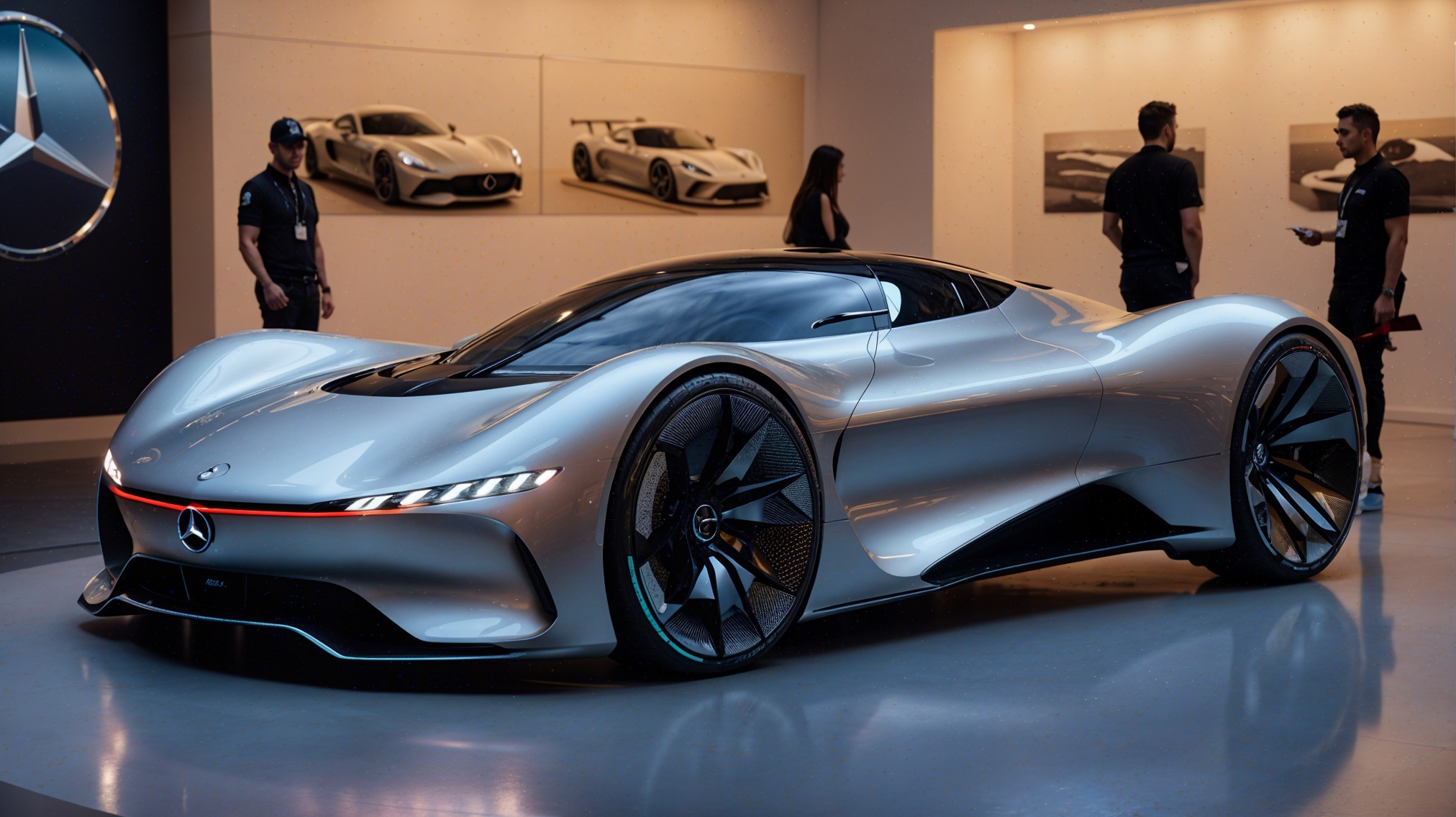 Futuristic Mercedes-Benz Sports Car with Sleek Design