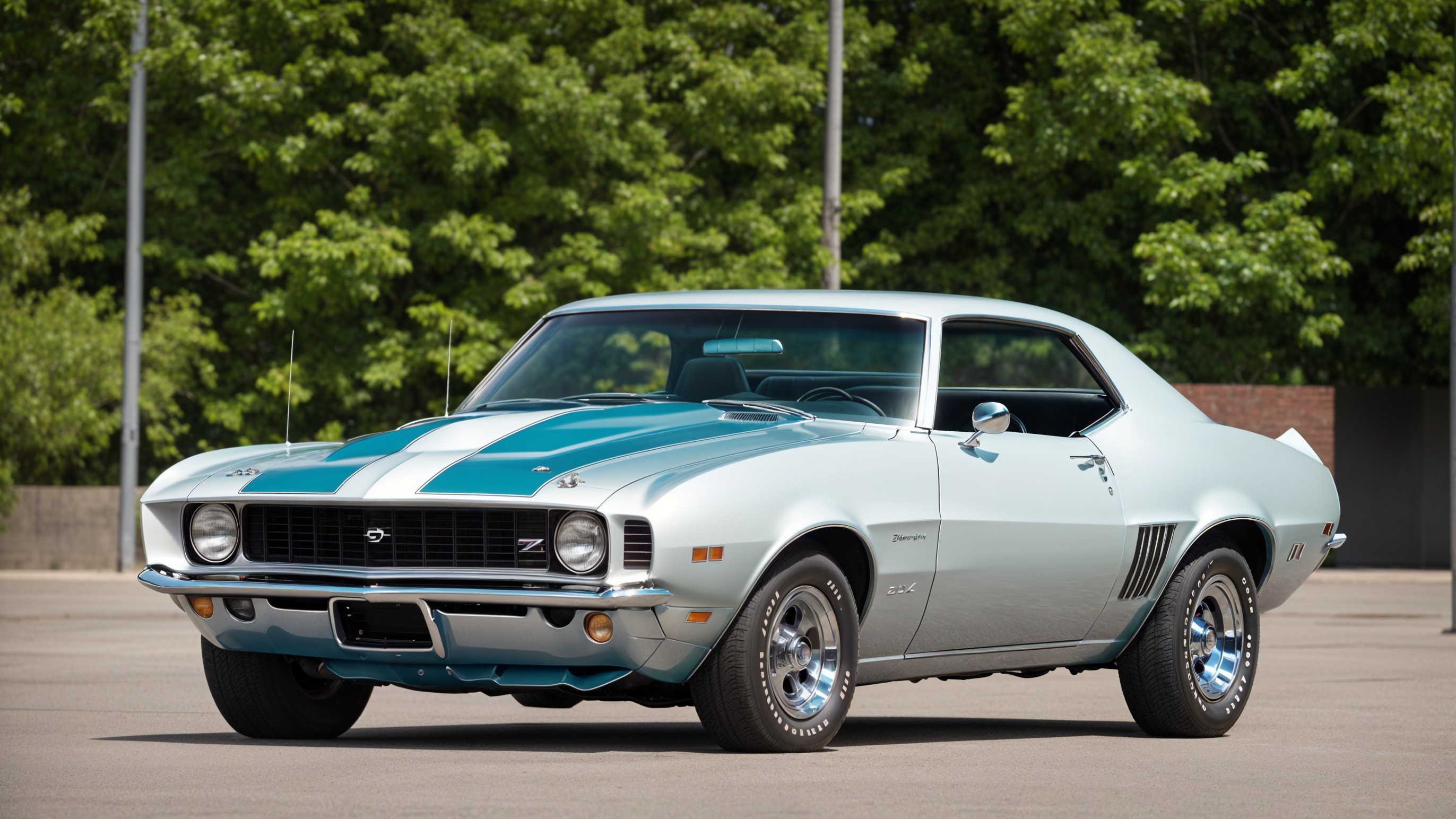 1970 Chevrolet Camaro Z28 in Light Blue with Stripes