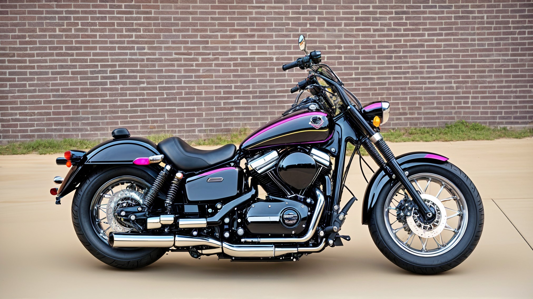 Sleek Motorcycle with Classic Design and Bold Colors