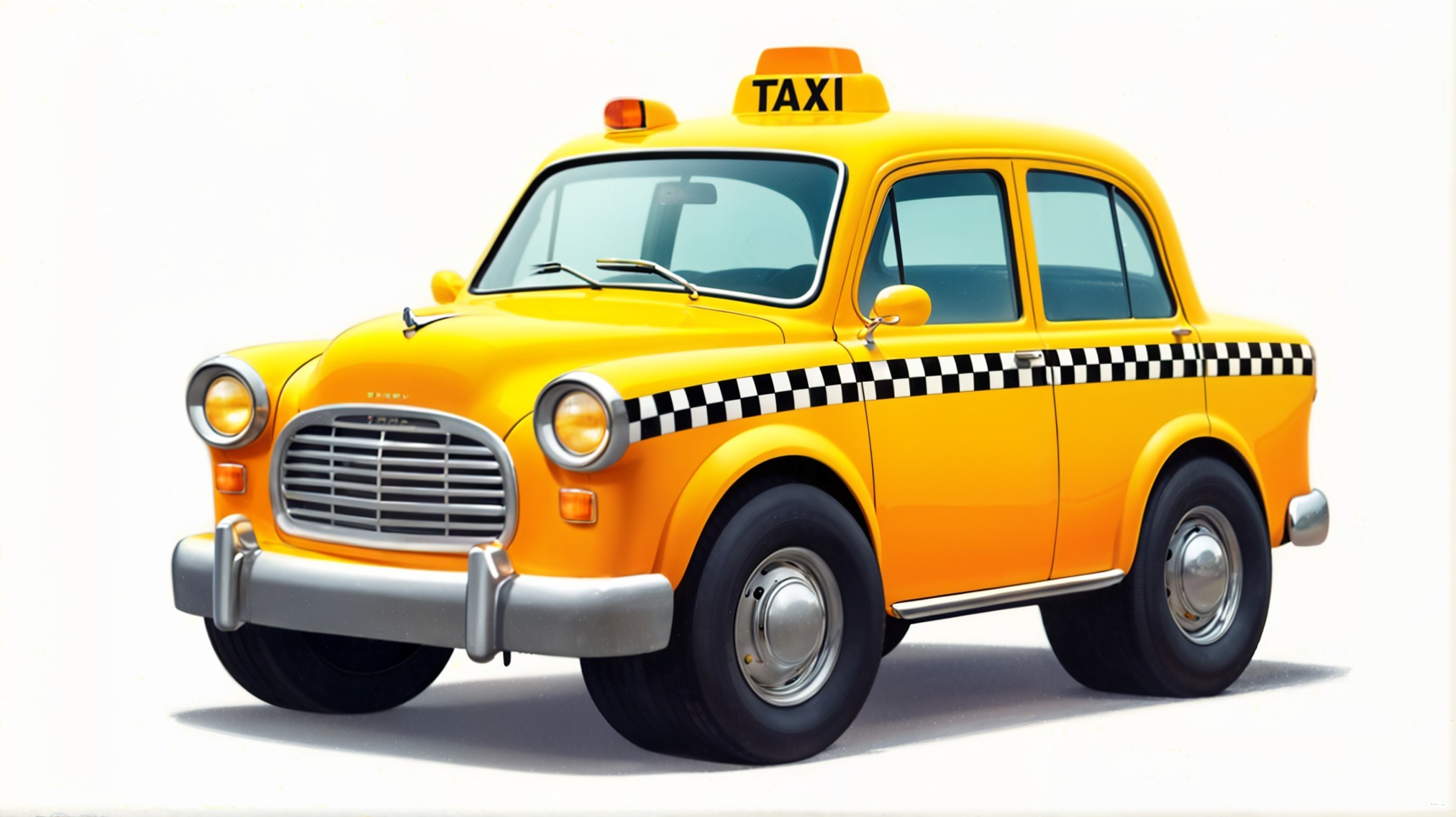 Vintage Yellow Taxi with Classic Design and Features