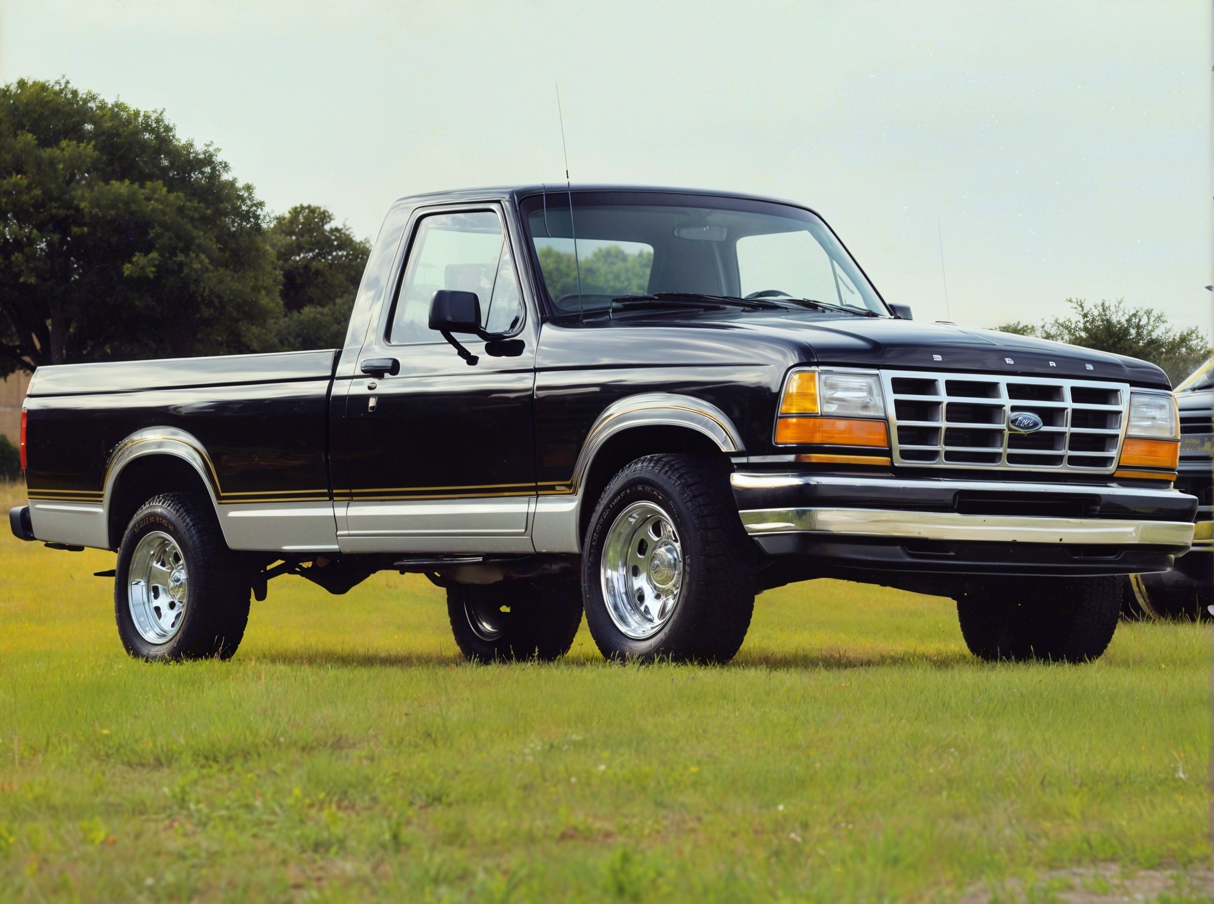 Classic Ford Pickup Truck in Black with Silver Accents