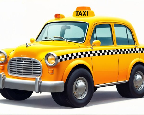 Vintage Yellow Taxi with Classic Design and Features