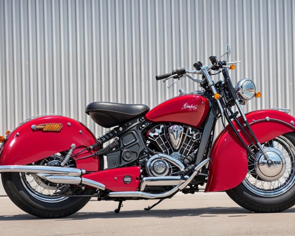 Vibrant Red Motorcycle with Classic Design Features